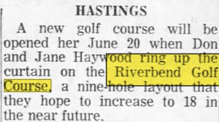 Riverbend Golf Course - Jun 7 1964 Opeing Article (newer photo)